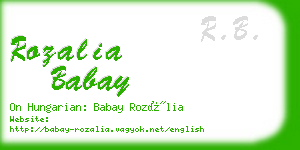 rozalia babay business card